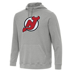 New Jersey Devils Antigua Cloud Pullover Hoodie Heather Gray