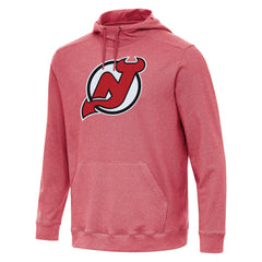 New Jersey Devils Antigua Cloud Pullover Hoodie Heather Red