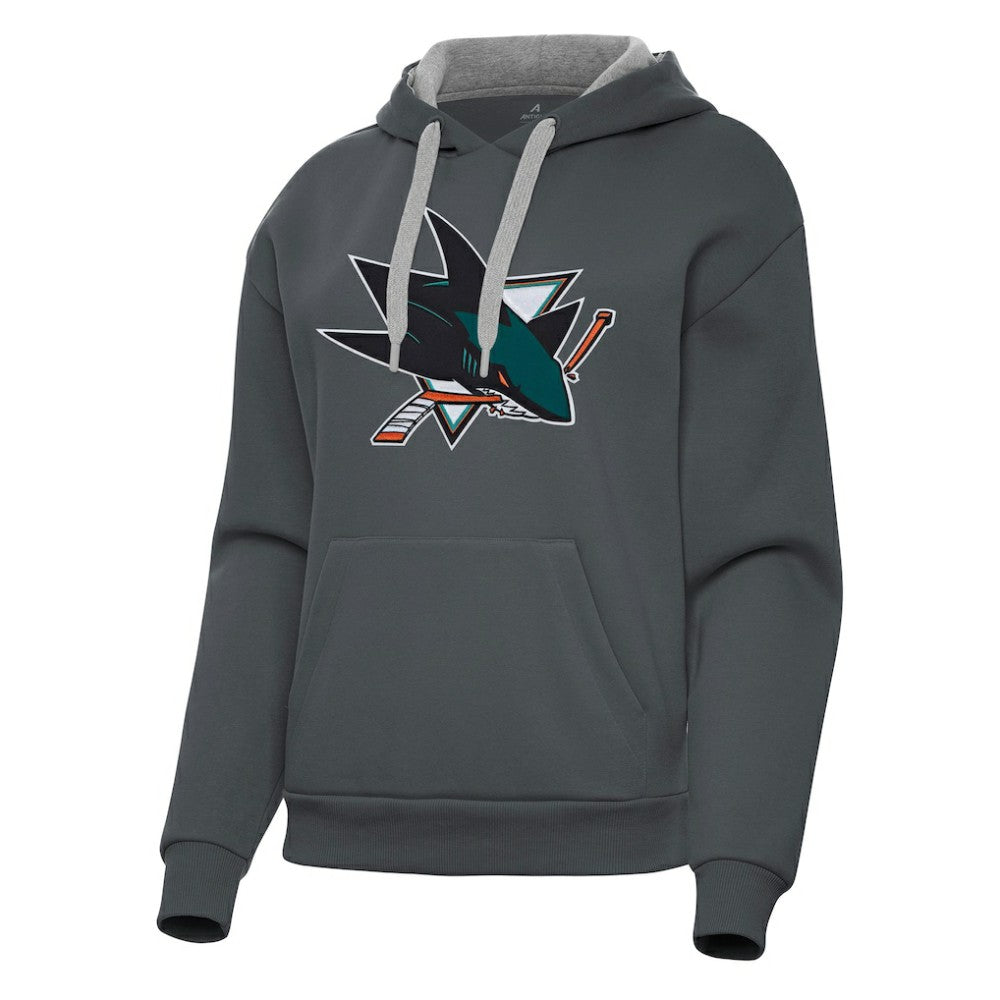 San Jose Sharks Antigua Women's Victory Pullover Hoodie Charcoal