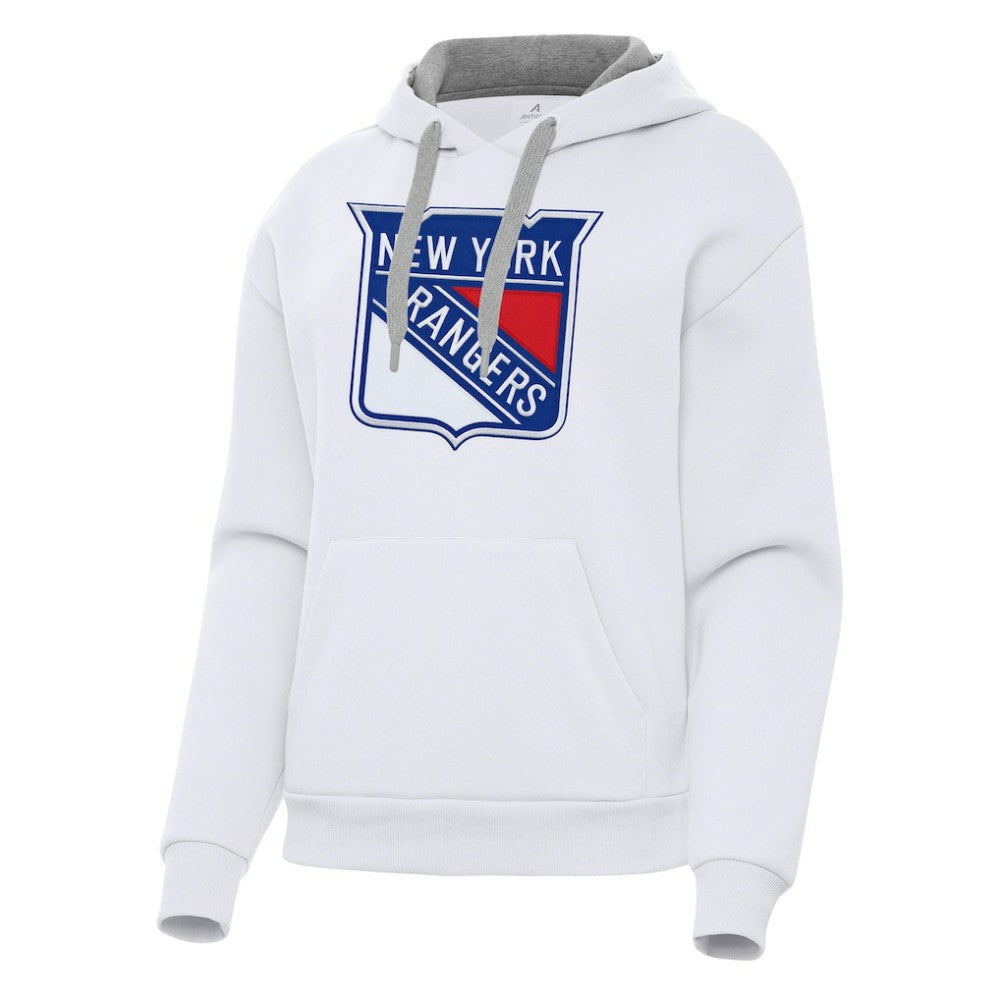 New York Rangers Antigua Women's Victory Pullover Hoodie White