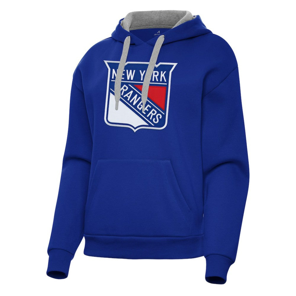 New York Rangers Antigua Women's Victory Pullover Hoodie Blue