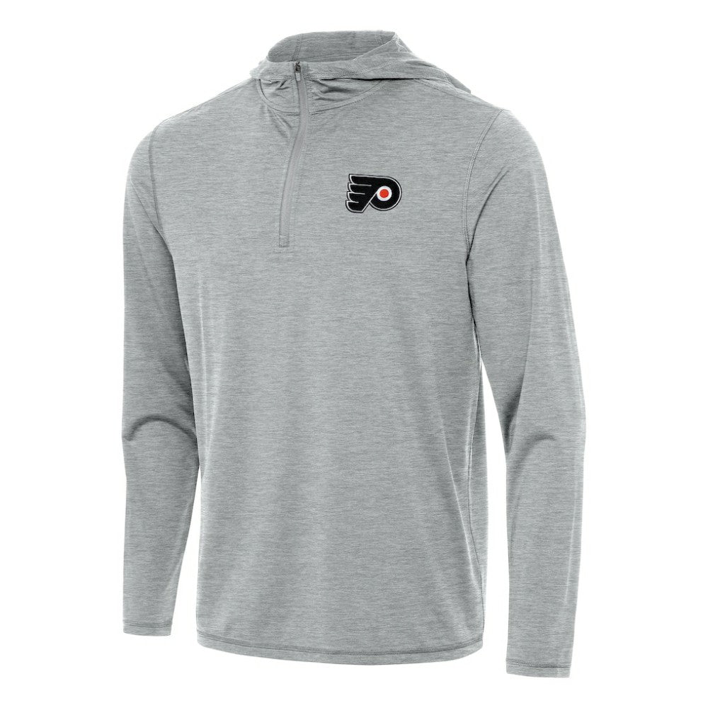 Philadelphia Flyers Antigua Tidy Quarter-Zip Hoodie Heather Gray