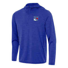 New York Rangers Antigua Tidy Quarter-Zip Hoodie Heather Royal