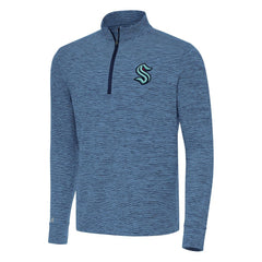 Seattle Kraken Antigua Cause Quarter-Zip Top Heather Navy