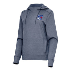 New York Rangers Antigua Women's Justice Pullover Hoodie Heather Navy