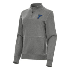 St. Louis Blues Antigua Women's Crush Quarter-Zip Fleece Sweatshirt Heather Black