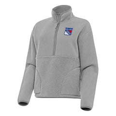 New York Rangers Antigua Women's Figure Half-Zip Pullover Sweatshirt Gray