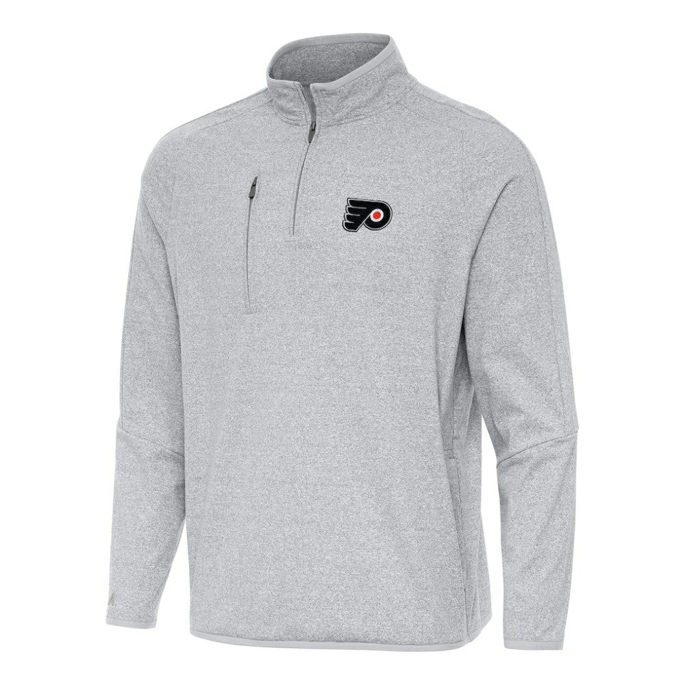 Philadelphia Flyers Antigua Certain Quarter-Zip Tri-Blend Sweatshirt Heather Gray