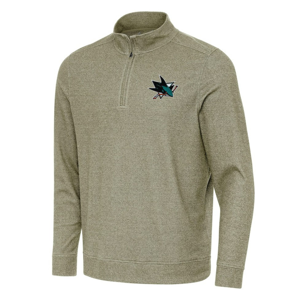 San Jose Sharks Antigua Subtle Quarter-Zip Sweatshirt Olive