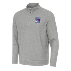 New York Rangers Antigua Subtle Quarter-Zip Sweatshirt Heather Gray