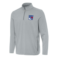 New York Rangers Antigua Perilous Quarter-Zip Sweatshirt Gray