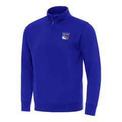 New York Rangers Antigua Victory Quarter-Zip Mock Sweatshirt Blue