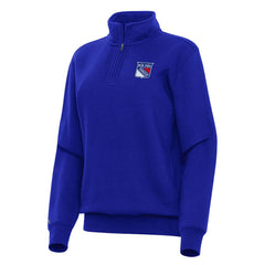 New York Rangers Antigua Women's Victory Quarter-Zip Sweatshirt Royal