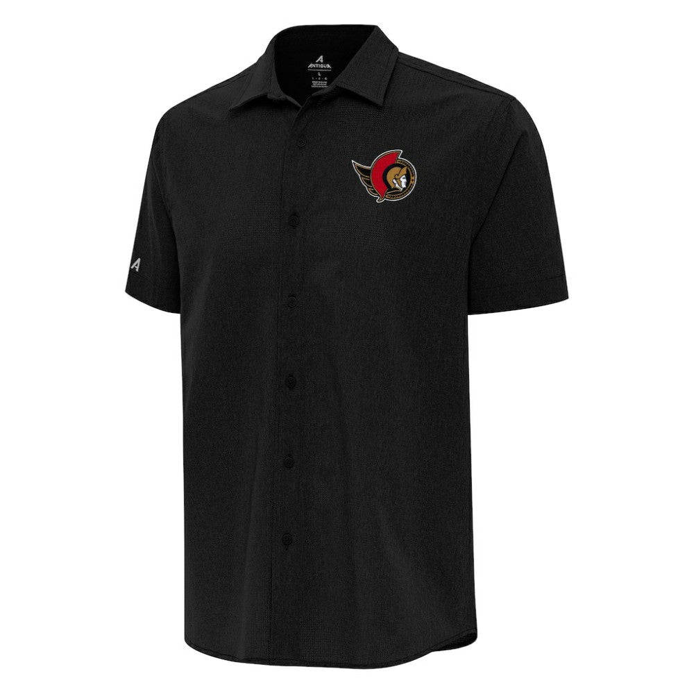Ottawa Senators Antigua Activate Woven Short Sleeve Button-Up Shirt Black