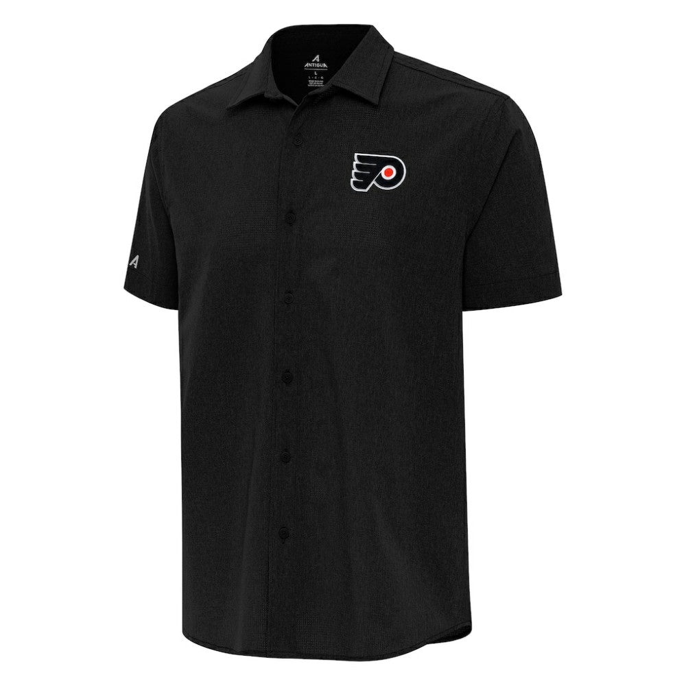 Philadelphia Flyers Antigua Activate Woven Short Sleeve Button-Up Shirt Black