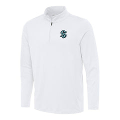 Seattle Kraken Antigua Reprocess Quarter-Zip Top White