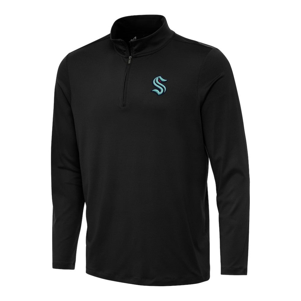 Seattle Kraken Antigua Reprocess Quarter-Zip Top Black