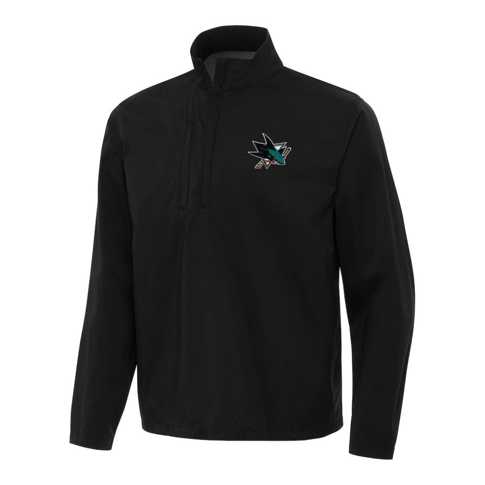 San Jose Sharks Antigua Brisk Quarter-Zip Windbreaker Black