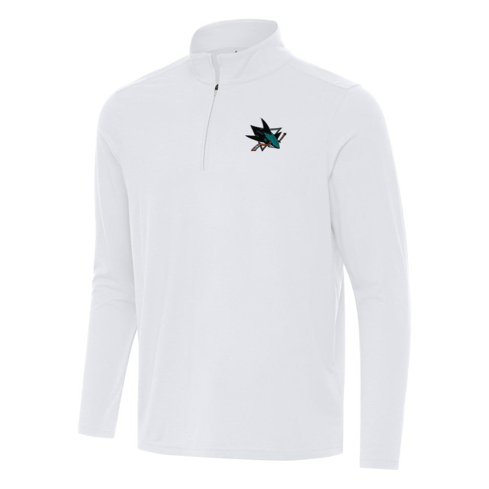 San Jose Sharks Antigua Intent Quarter-Zip Top White