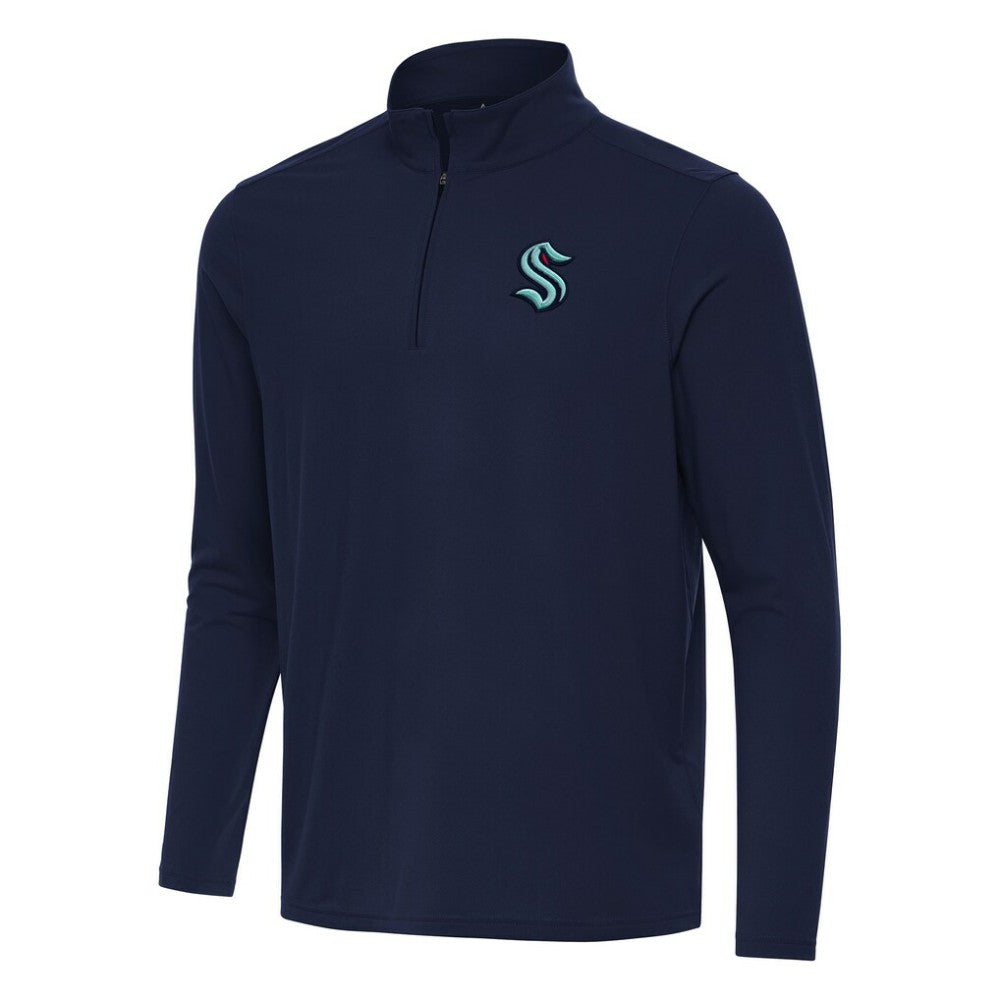 Seattle Kraken Antigua Intent Quarter-Zip Top Navy
