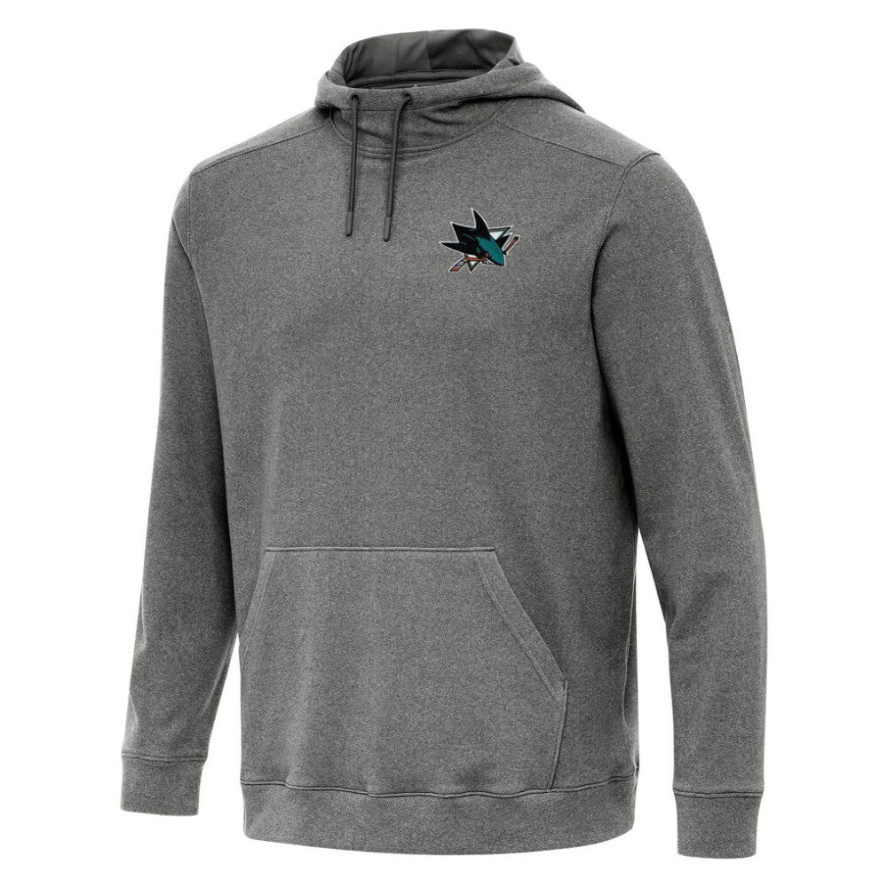 San Jose Sharks Antigua Cloud Pullover Hoodie Heather Black