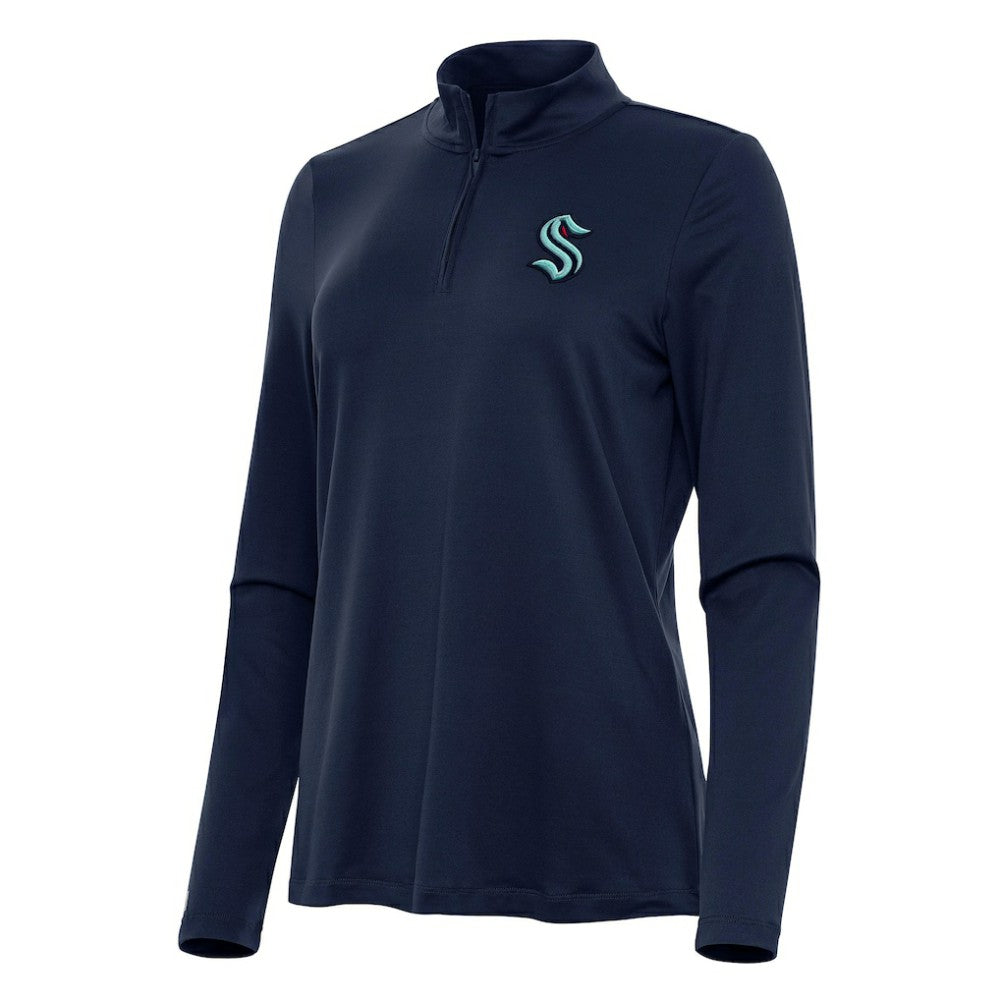 Seattle Kraken Antigua Women's Reprocess Quarter-Zip Top Navy