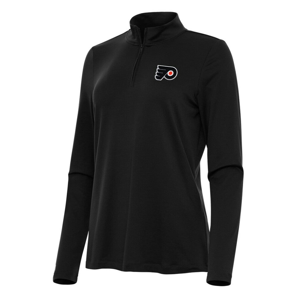 Philadelphia Flyers Antigua Women's Reprocess Quarter-Zip Top Black