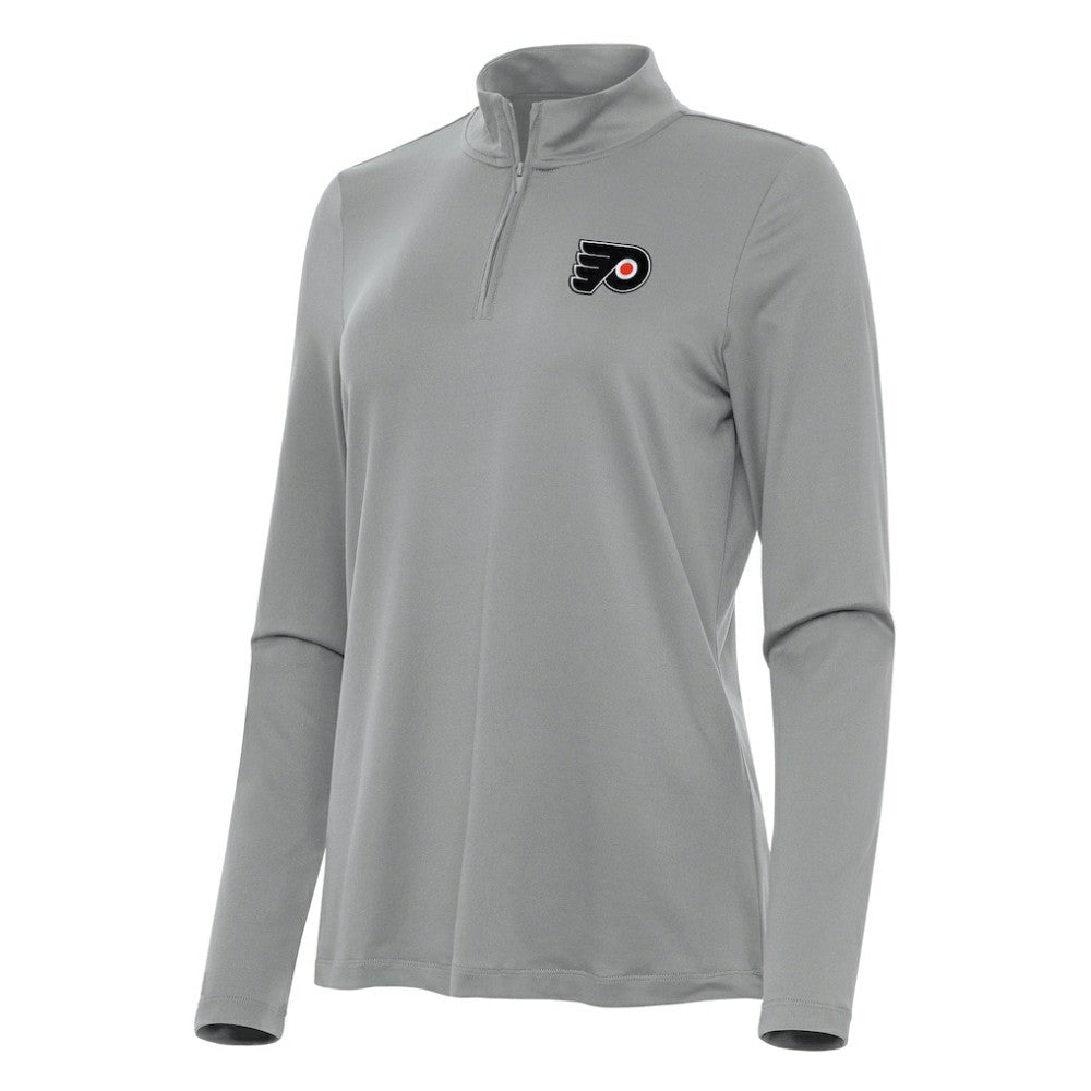 Philadelphia Flyers Antigua Women's Reprocess Quarter-Zip Top Gray