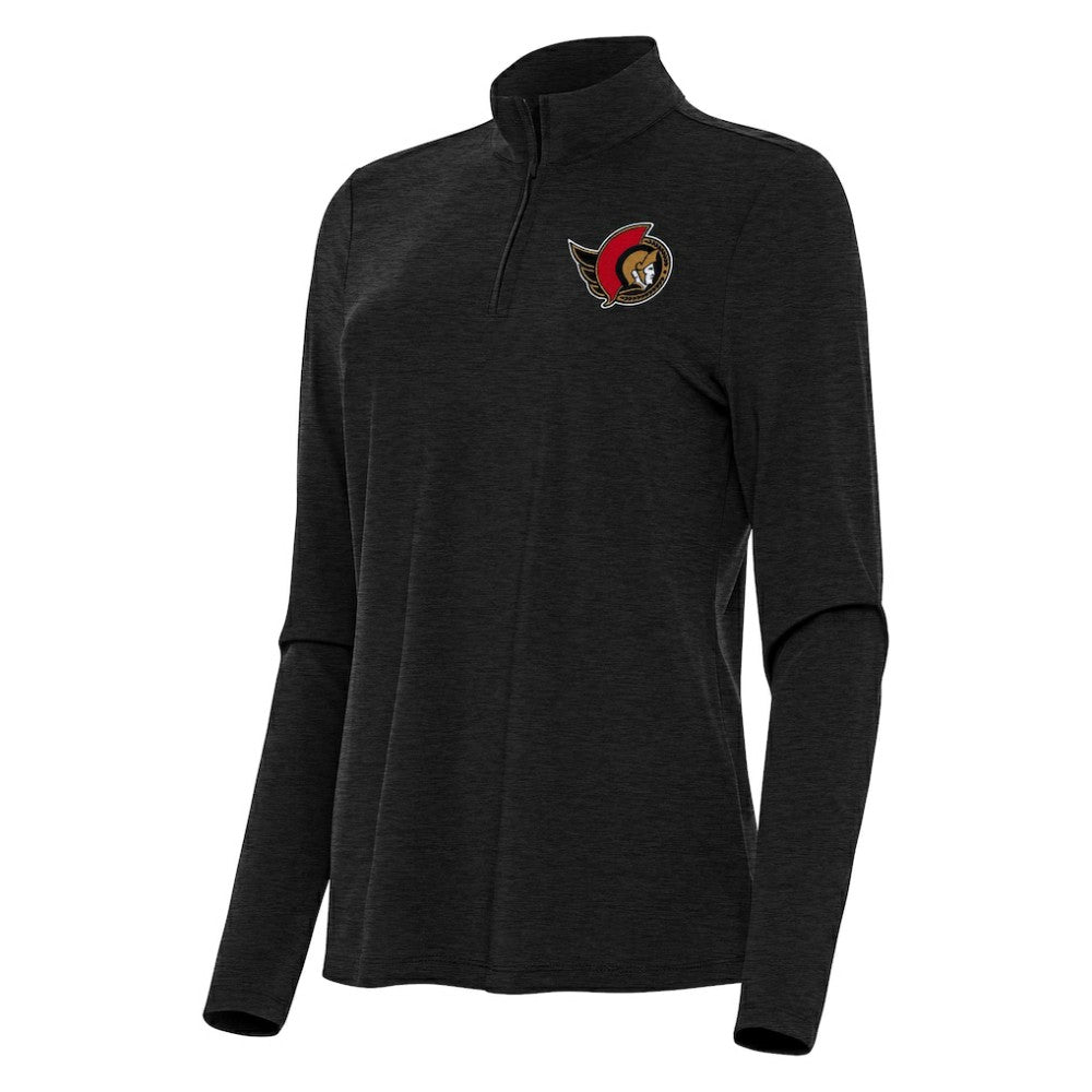 Ottawa Senators Antigua Women's Bright Quarter-Zip Top Heather Black