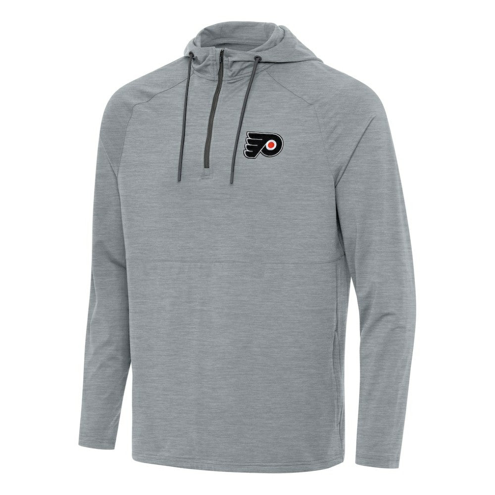 Philadelphia Flyers Antigua Spikes Quarter-Zip Hoodie Heather Gray