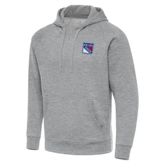 New York Rangers Antigua Big & Tall Victory Pullover Hoodie Heather Gray