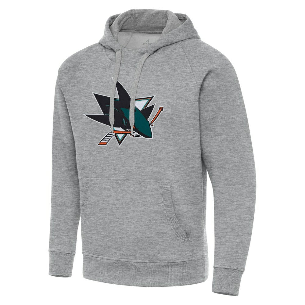 San Jose Sharks Antigua Big & Tall Victory Pullover Hoodie Heather Gray