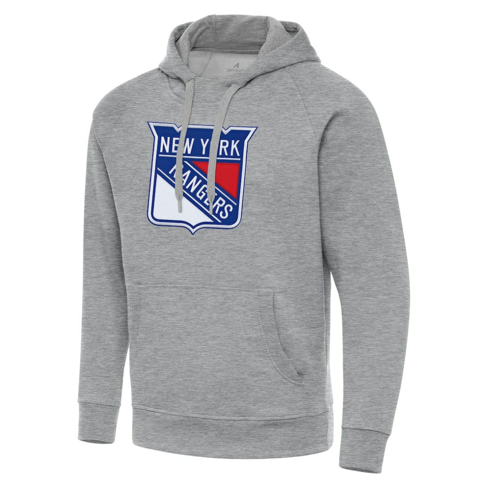 New York Rangers Antigua Big & Tall Victory Pullover Hoodie Heather Gray