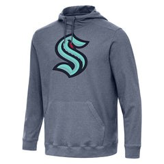 Seattle Kraken Antigua Cloud Pullover Hoodie Heather Navy