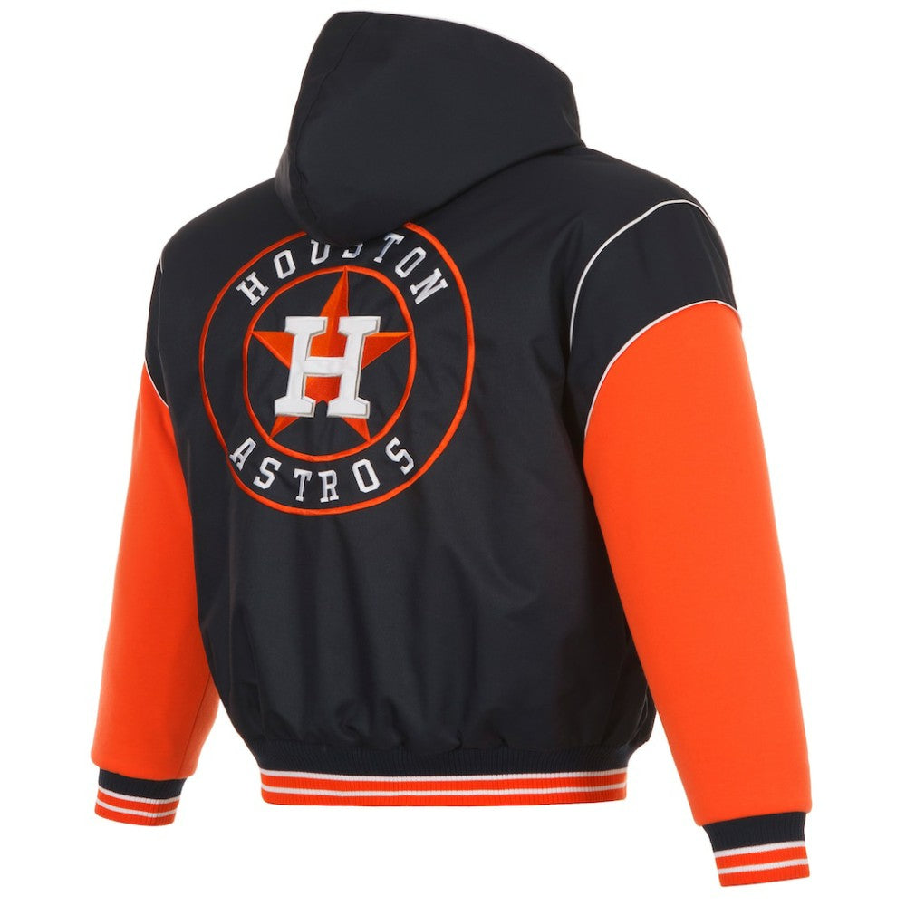 Houston Astros JH Design Youth Reversible Fleece Full-Snap Hoodie Jacket - Black