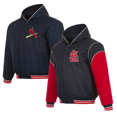 St. Louis Cardinals JH Design Youth Reversible Fleece Full-Snap Hoodie Jacket - Black