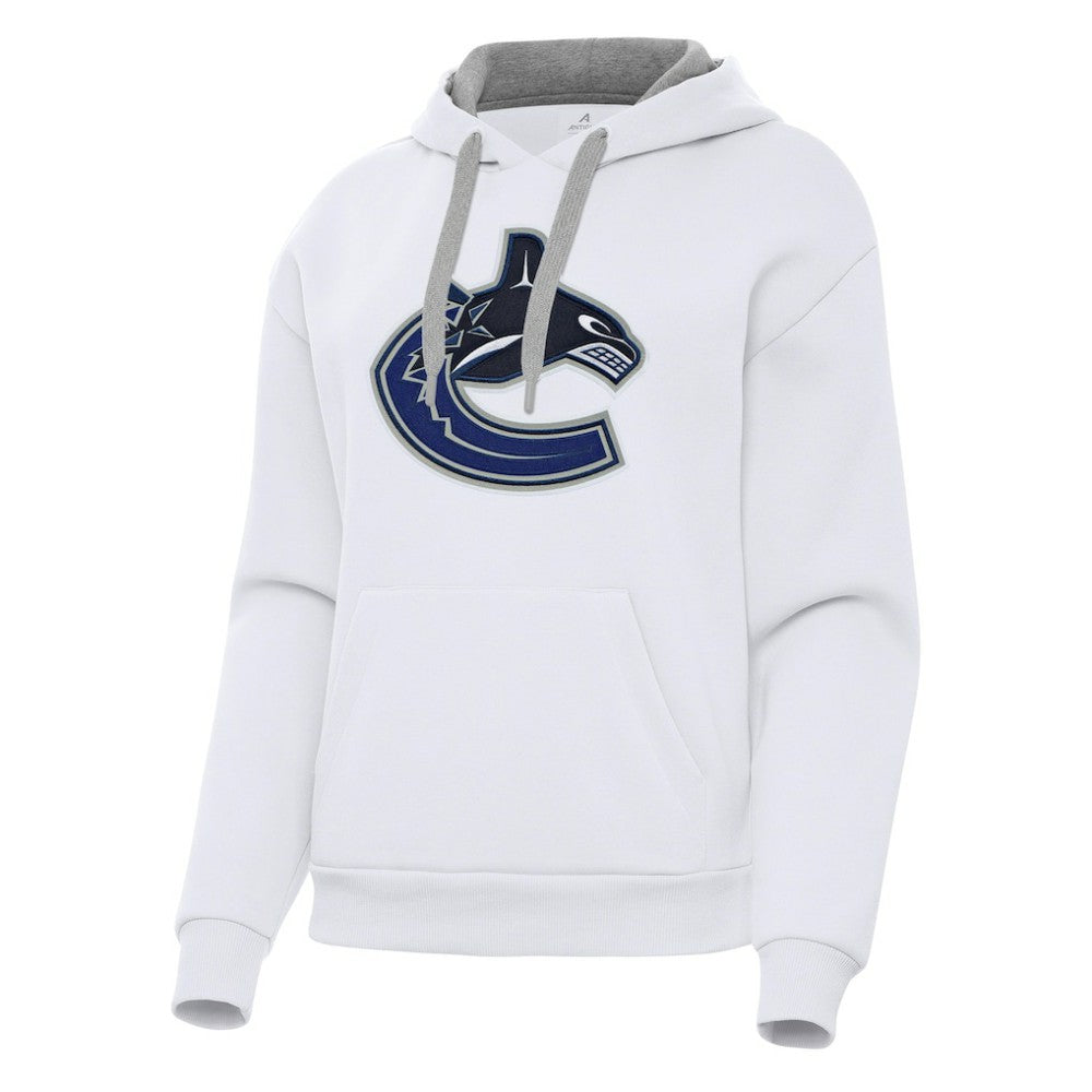 Vancouver Canucks Antigua Women's Victory Pullover Hoodie White