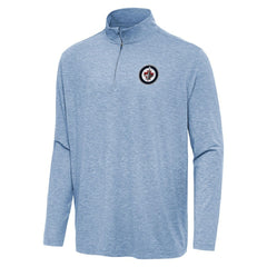 Winnipeg Jets Antigua Hunk Quarter-Zip Top Heather Blue