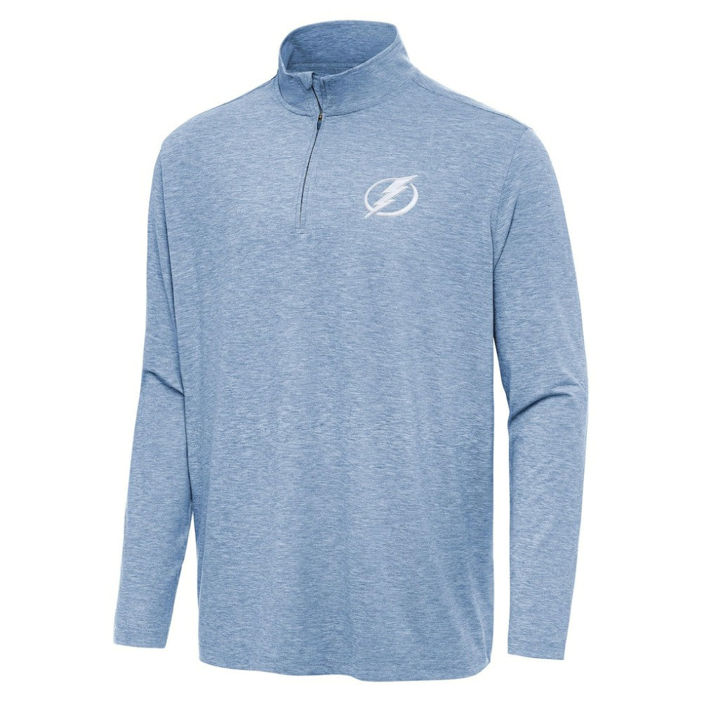 Tampa Bay Lightning Antigua Hunk Quarter-Zip Top Heather Blue