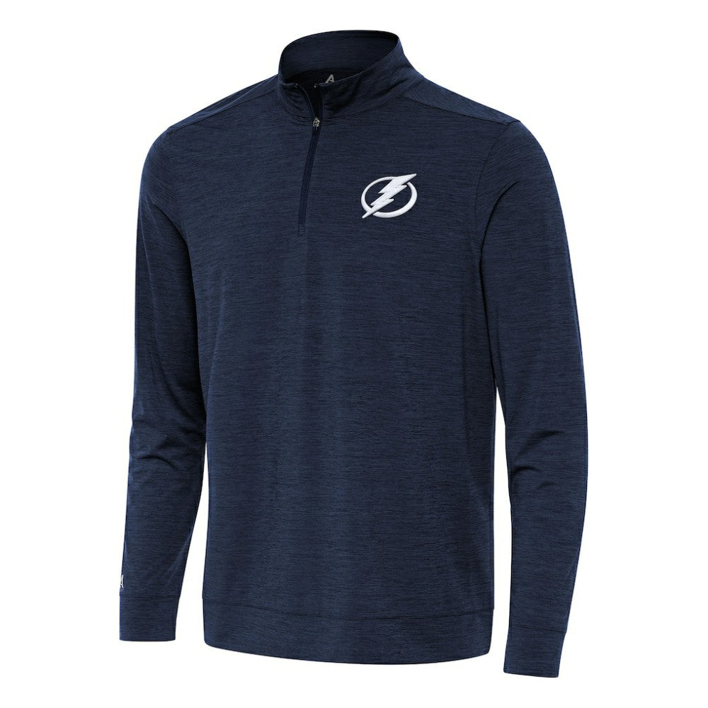 Tampa Bay Lightning Antigua Bright Quarter-Zip Top Heather Navy