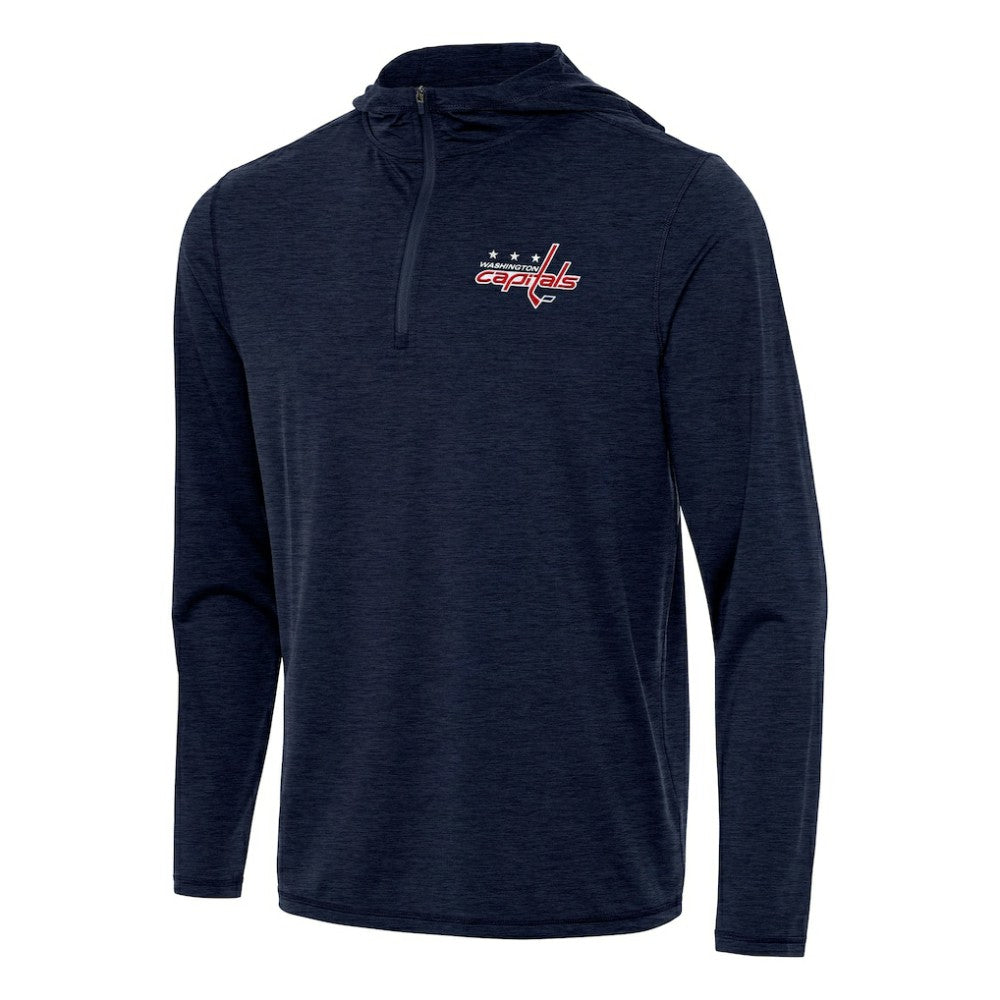 Washington Capitals Antigua Tidy Quarter-Zip Hoodie Heather Navy