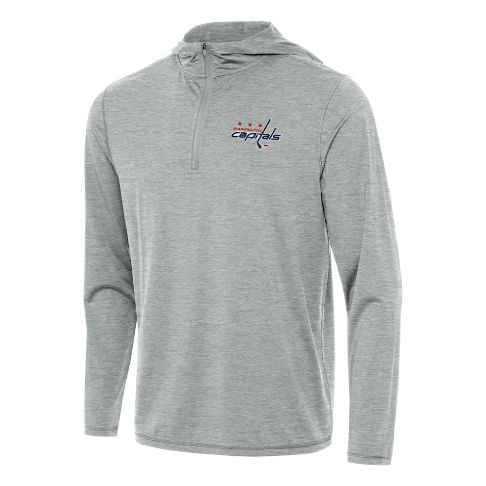 Washington Capitals Antigua Tidy Quarter-Zip Hoodie Heather Gray