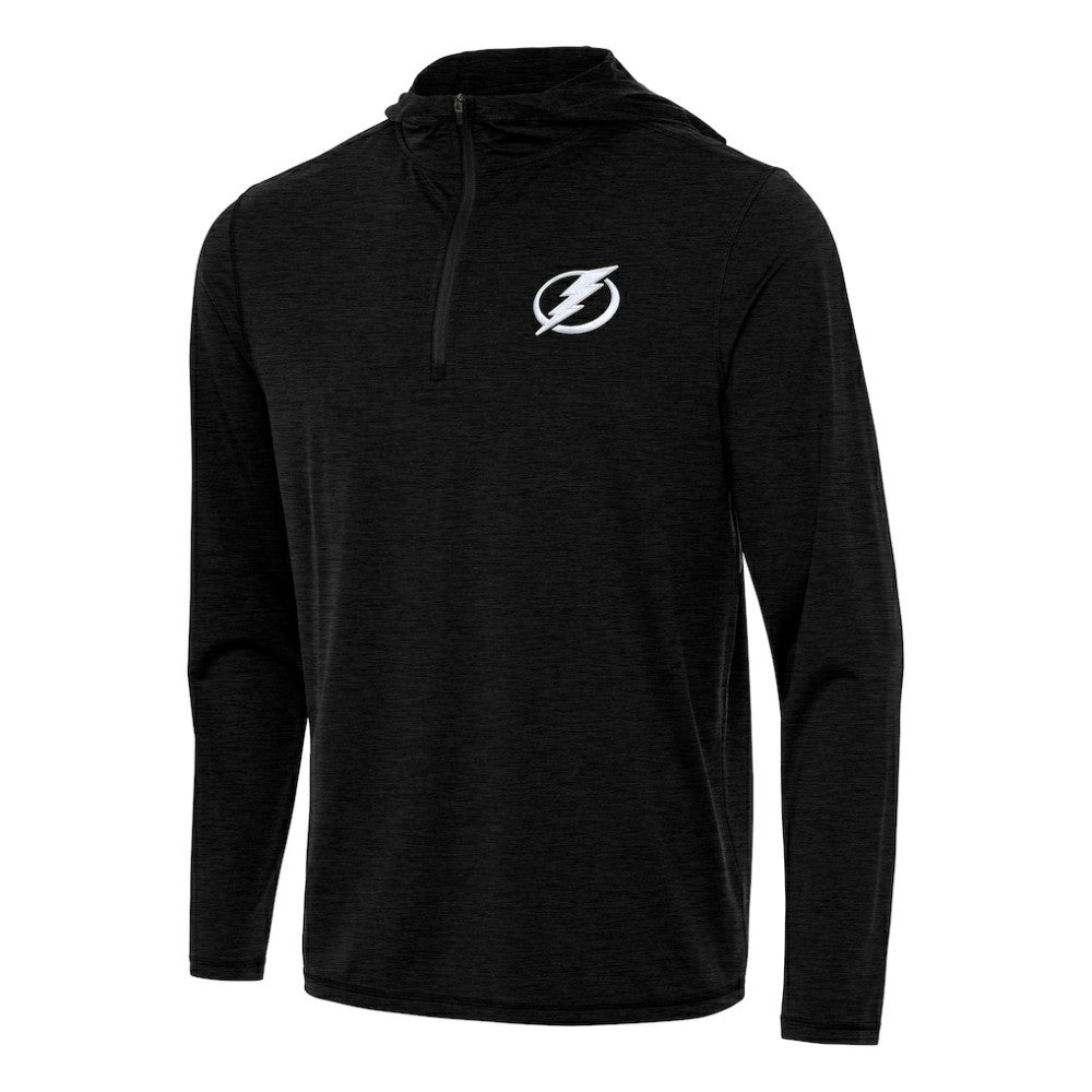 Tampa Bay Lightning Antigua Tidy Quarter-Zip Hoodie Heather Black