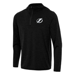 Tampa Bay Lightning Antigua Tidy Quarter-Zip Hoodie Heather Black