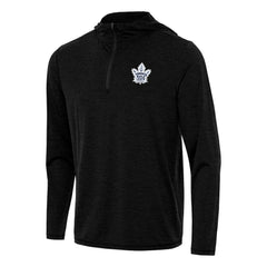 Toronto Maple Leafs Antigua Tidy Quarter-Zip Hoodie Heather Black