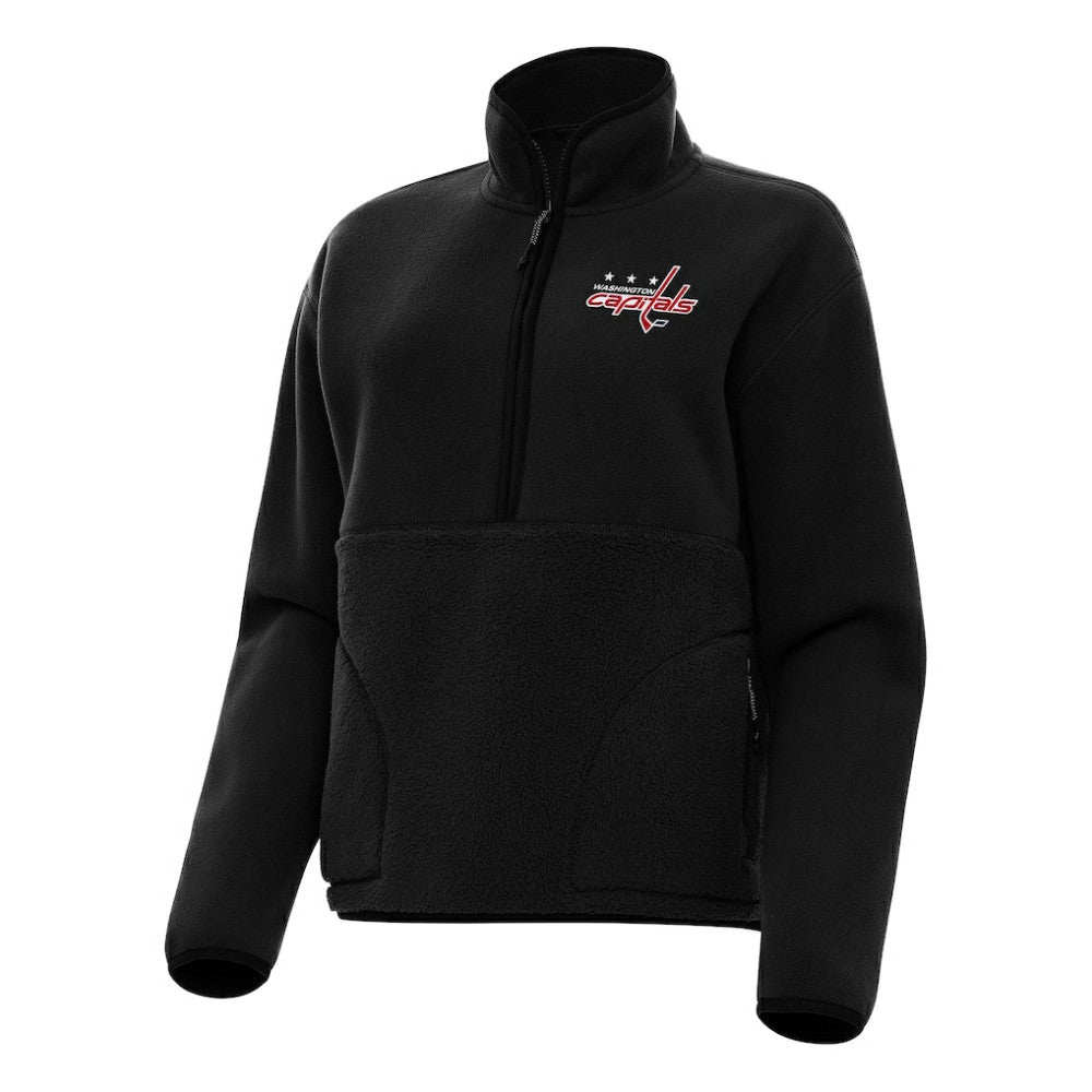 Washington Capitals Antigua Women's Figure Half-Zip Pullover Sweatshirt Black
