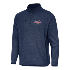 Washington Capitals Antigua Certain Quarter-Zip Tri-Blend Sweatshirt Heather Navy