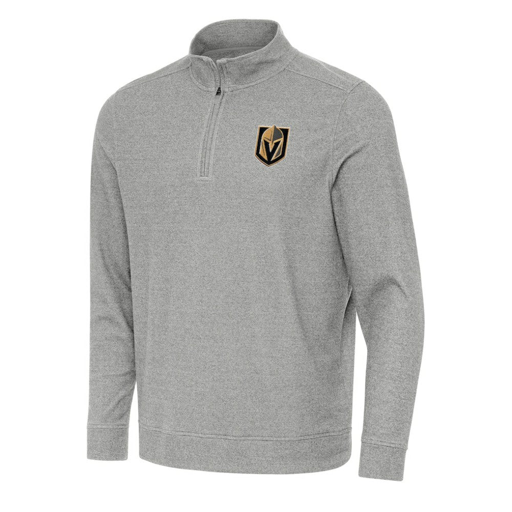 Vegas Golden Knights Antigua Subtle Quarter-Zip Sweatshirt Heather Gray