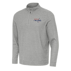 Washington Capitals Antigua Subtle Quarter-Zip Sweatshirt Heather Gray