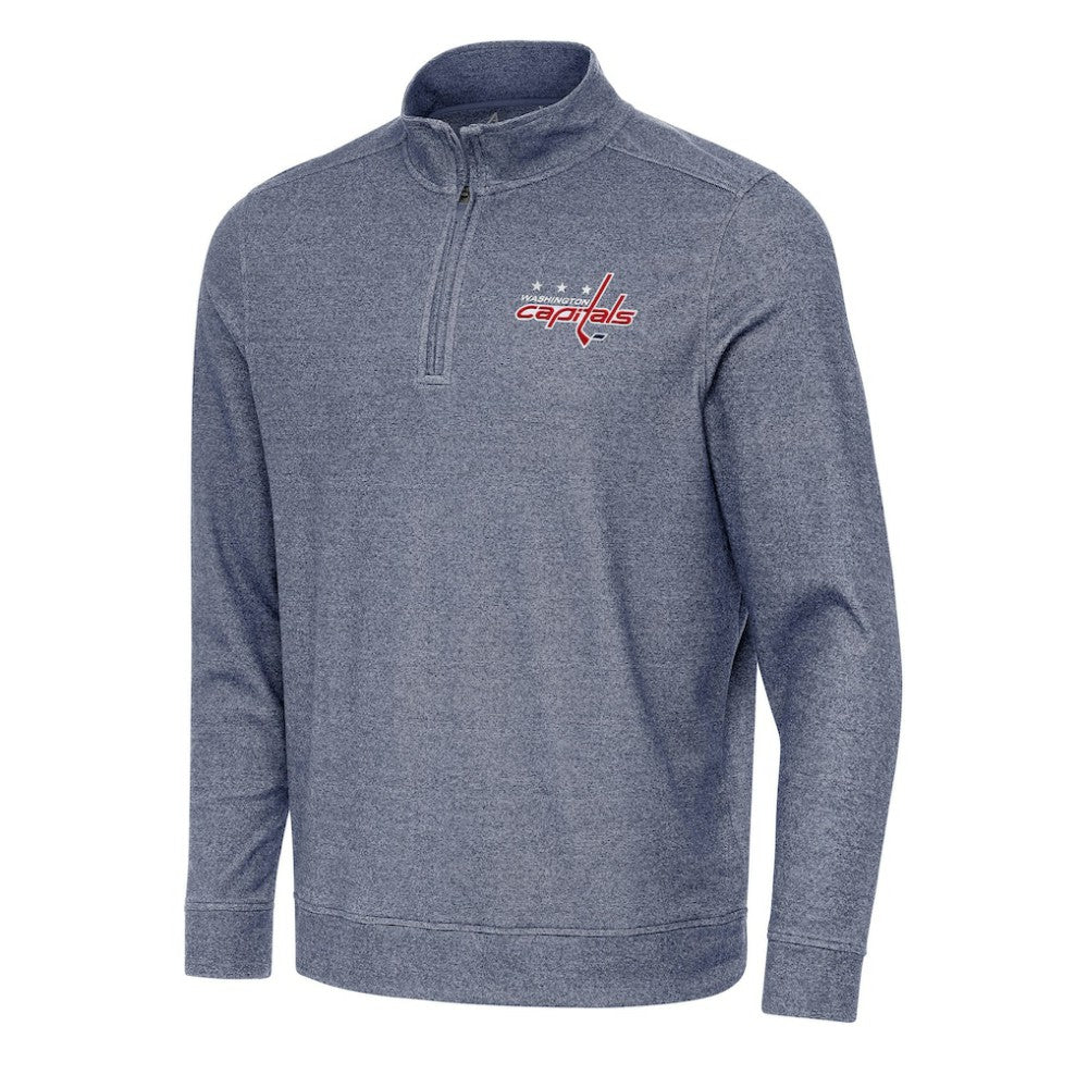 Washington Capitals Antigua Subtle Quarter-Zip Sweatshirt Heather Navy